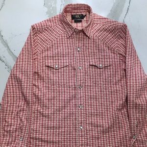 Ralph Lauren RRL Gingham Western Shirt Size Small